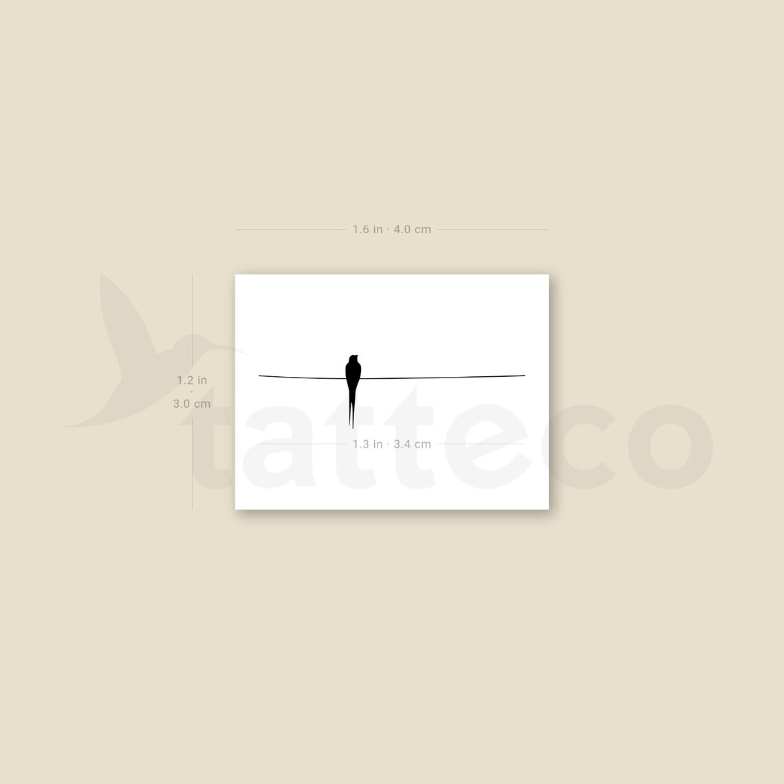 Minimalist Bird on a Wire Temporary Tattoo (set of 3) - Etsy