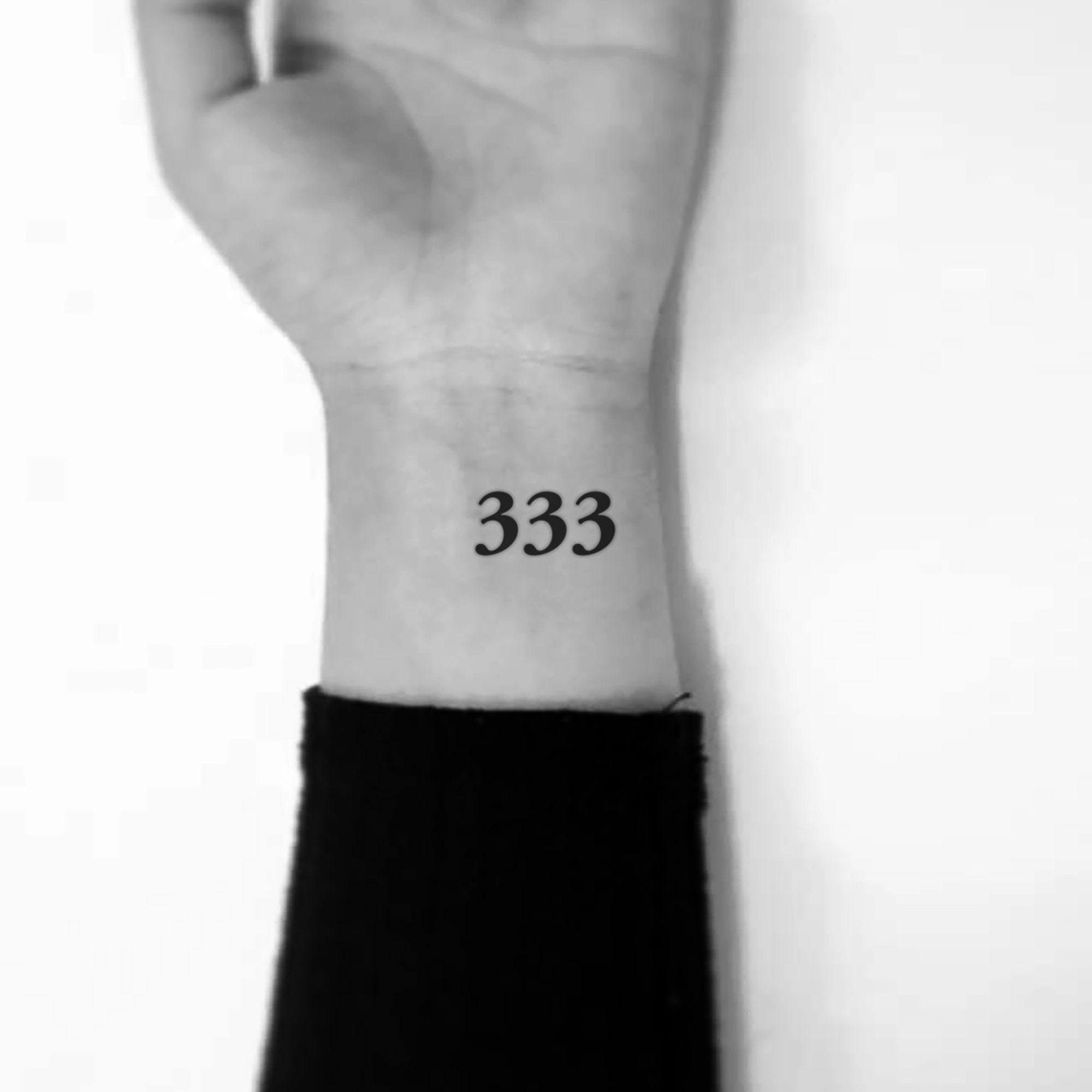 333 Numerology Angel Number Temporary Tattoo set of 3 - Etsy Norway