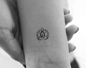 Lotus Meditation temporäres Tattoo (3er Set)