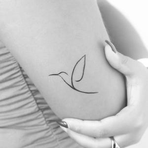 Minimalist Hummingbird Temporary Tattoo (Set of 3)