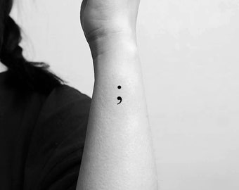 Semicolon Temporary Tattoo (Set of 3)