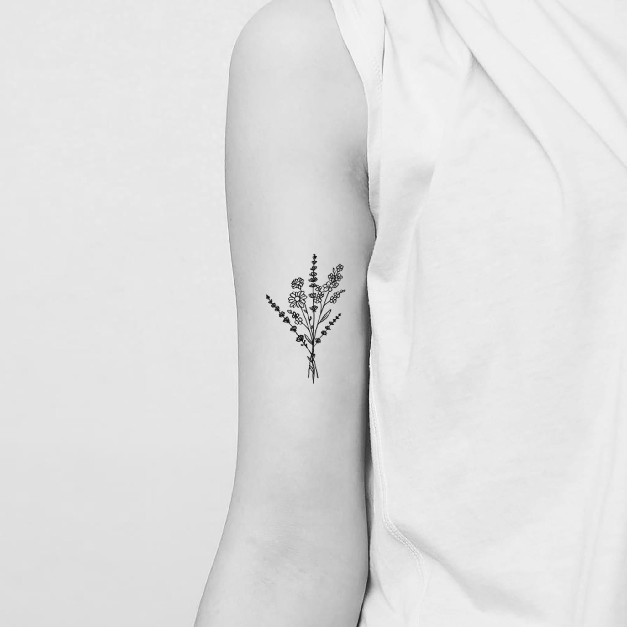 Tatouage Bouquet De Fleur Sauvage Tatouage temporaire de fleurs sauvages ensemble de 3 - Etsy France