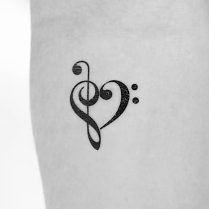 Music Heart Temporary Tattoo (Set of 3)