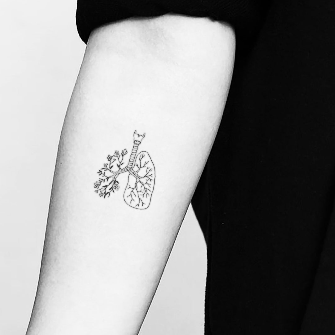 Floral Lungs Temporary Tattoo set of 3 - Etsy Floral Lungs Temporary Tattoo set of 3 - Etsy