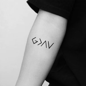God is Groter De Hoogte- en Dieptepunten Symbool Tijdelijke Tattoo (Set van 3)