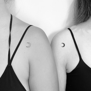 Tatuaggi temporanei a mezzaluna abbinati (Set di 3+3)