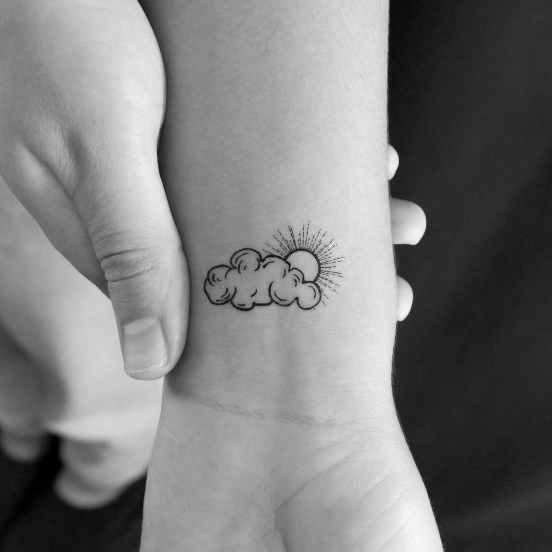 Cloudy Day Temporary Tattoo set of 3 Etsy