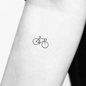 Tatuaje temporal de bicicleta minimalista (conjunto de 3)