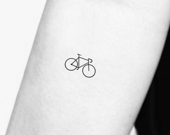 Minimalist Bicycle Temporary Tattoo (Set of 3)