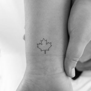 Kanada Ahornblatt temporäres Tattoo (3er Set)