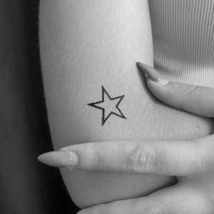 Star Outline Temporary Tattoo (Set of 3)