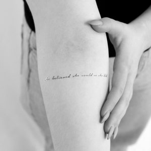 Sie glaubte, sie könnte also temporäres Tattoo (3er Set)