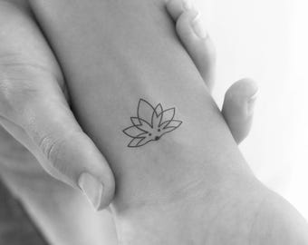 Tatuaje temporal de erizo de loto (conjunto de 3)