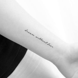 Sogno senza paura tatuaggio temporaneo (set di 3)