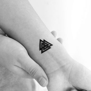 Tricursal Valknut Temporary Tattoo (Set of 3)