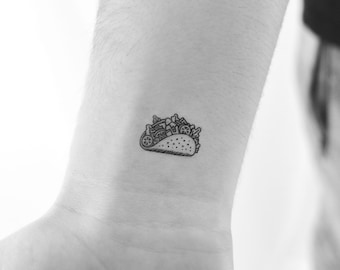 Taco tijdelijke tattoo (set van 3)