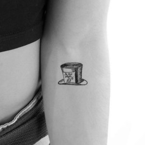 Mad Hatter&#39;s Hat Temporary Tattoo (Set of 3)