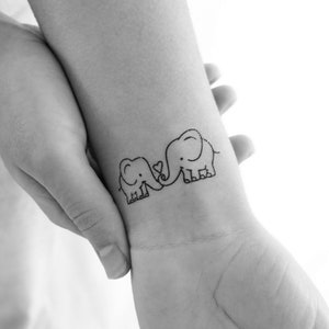 Tatuaggio temporaneo degli amanti degli elefanti (set di 3)