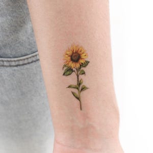 Tatuaggio Temporaneo Acquerello Girasole (Set di 3)