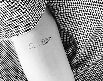 Flying Paper Plane Temporary Tattoo (Set of 3)