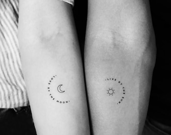 Sun Moon Tattoo Etsy