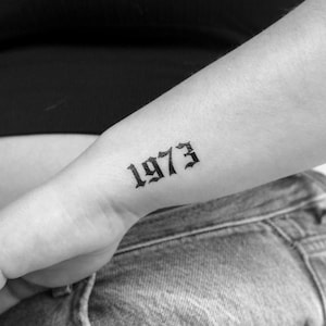 Gothic 1973 Birth Year Temporary Tattoo (Set of 3)