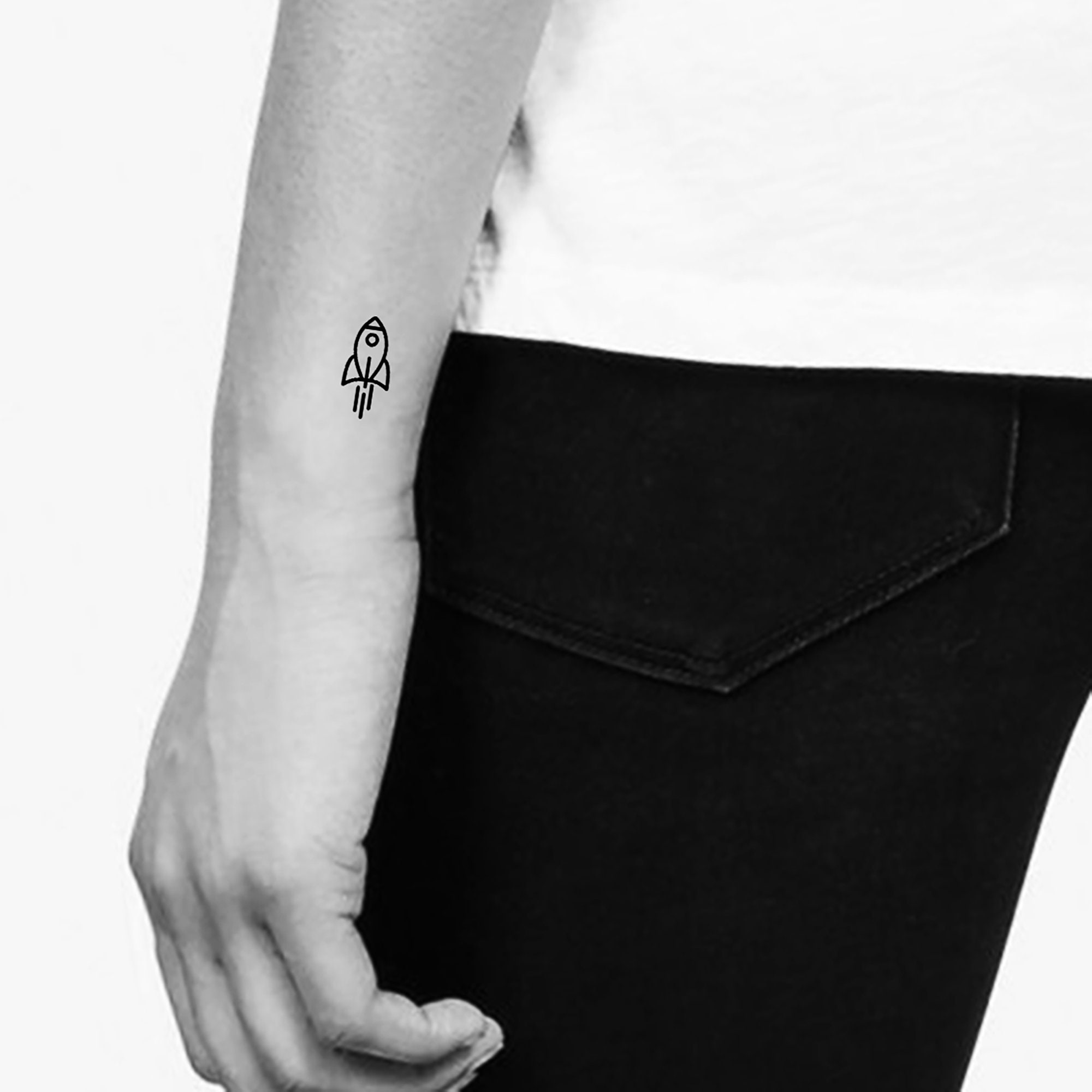 Minimalist Rocket Temporary Tattoo set of 3 Etsy UK