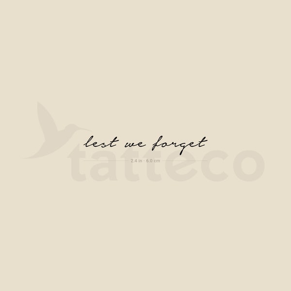 Lest We Forget Temporary Tattoo (Set of 3)