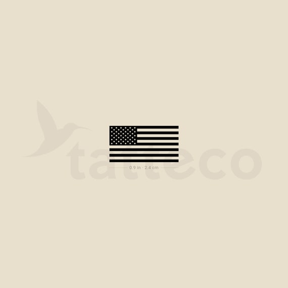 Black USA Flag Temporary Tattoo set of 3 - Etsy