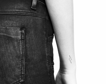 Kleine Blitzumrandung Temporäres Tattoo (3er Set)