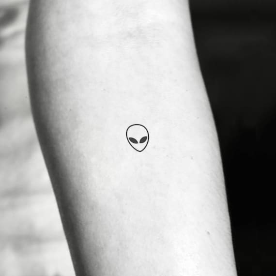 Alien Head Temporary Tattoo set of 3 - Etsy