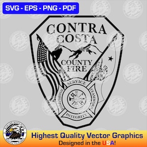 Contra Costa County California Fire Department Patch SVG Vector File