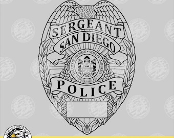 Politieagentenbadge van San Diego, Californië (digitale download - svg, eps, png, pdf)