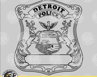 Politiebadge van Detroit, Michigan (digitale download - svg, eps, png, pdf)