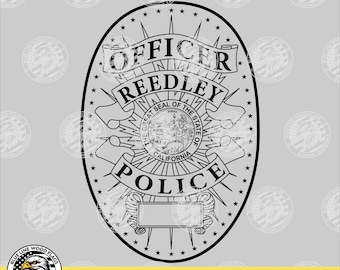 Politiebadge van Reedley, Californië (digitale download - svg, eps, png, pdf)