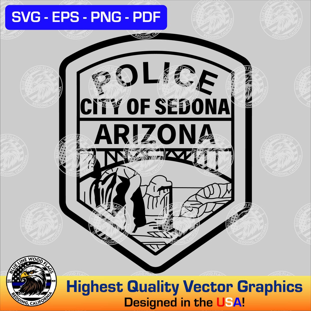 Sedona Arizona Police Patch SVG Vector File for Laser, CNC, Vinyl ...