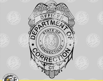 Badge van een gevangenisbewaarder van het Connecticut Department of Correction (digitale download - svg, eps, png, pdf)