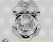 U.S. Army Military Police Badge SVG Vector File for Laser, CNC, Vinyl Cutters, Etc. | Instant Download