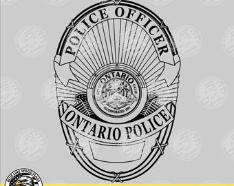 Ontario California Police Officer Badge svg eps png pdf File for Laser CNC Vinyl Cutters Digital Download