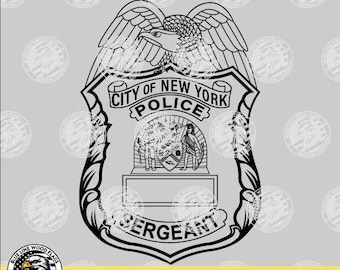 Politie-insigne van een sergeant van de New Yorkse politie (NYPD) (digitale download - svg, eps, png, pdf)