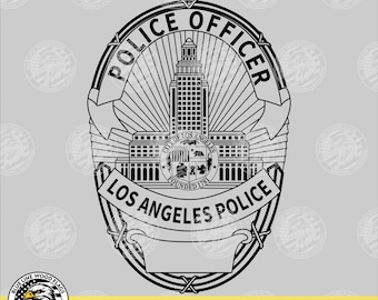 Los Angeles, California Police LAPD Police Officer Badge SVG Vector File