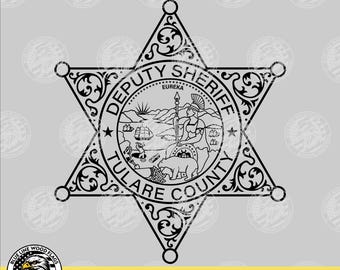 Tulare County California Deputy Sheriff Badge svg eps png pdf File for Laser CNC Vinyl Cutters Digital Download