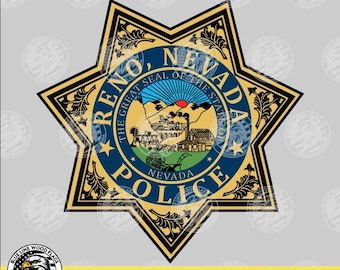Reno Nevada politiebadge kleurenafbeelding svg eps png pdf Vector digitale clipart