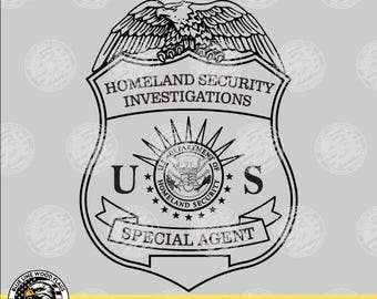 Badge van een speciaal agent van het Amerikaanse ministerie van Binnenlandse Veiligheid (digitale download - svg, eps, png, pdf)