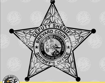 Brevard County Florida Deputy Sheriff Badge svg eps png pdf File for Laser CNC Vinyl Cutters Digital Download