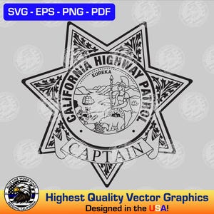 California Highway Patrol Captain Badge SVG Vector File