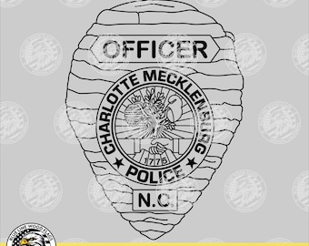 Charlotte-Mecklenburg Police Officer Badge svg eps png pdf File for Laser CNC Vinyl Cutters Digital Download