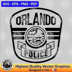 Orlando Florida Police Patch svg eps png pdf File for Laser CNC Vinyl Cutters Digital Download
