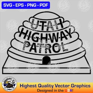 ユタ州ハイウェイパトロールパッチ SVG ベクターファイル（レーザー、CNC、ビニールカッターなど）| 即時ダウンロード