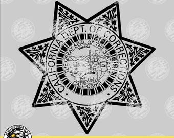 California Department of Corrections Officer Badge svg eps png pdf File for Laser CNC Vinyl Cutters Digital Download